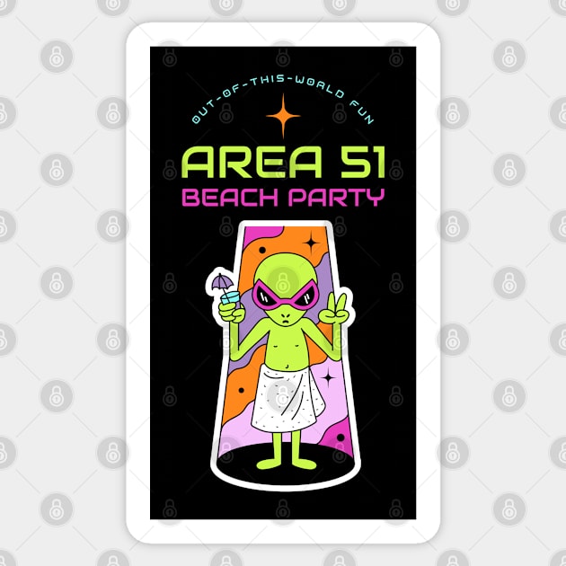 area 51 beach party Sticker by hunnydoll